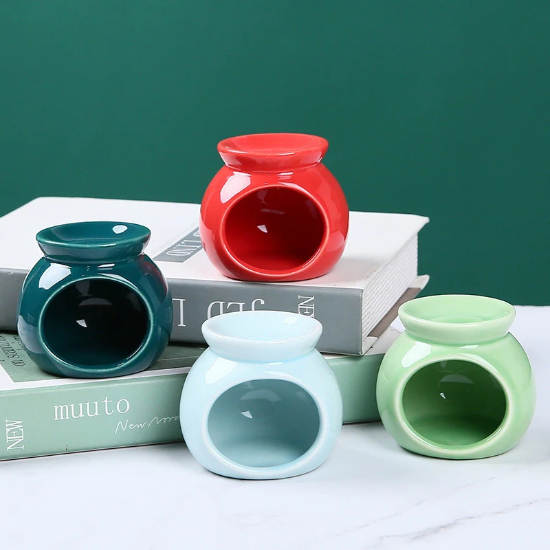 Home Fragrance Oil Burner - Porzellan-Aromabrenner, Ätherisches-Öl-Brenner, Mini-Kerzenhalter, Einfarbige Keramik-Handwerkskunst, Duftartikel