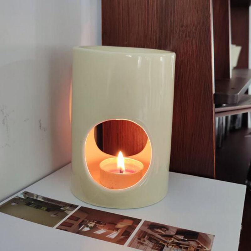 Home Fragrance Oil Burner - Kreativer Zylinder-Kerzenhalter in reiner Farbe, ätherisches