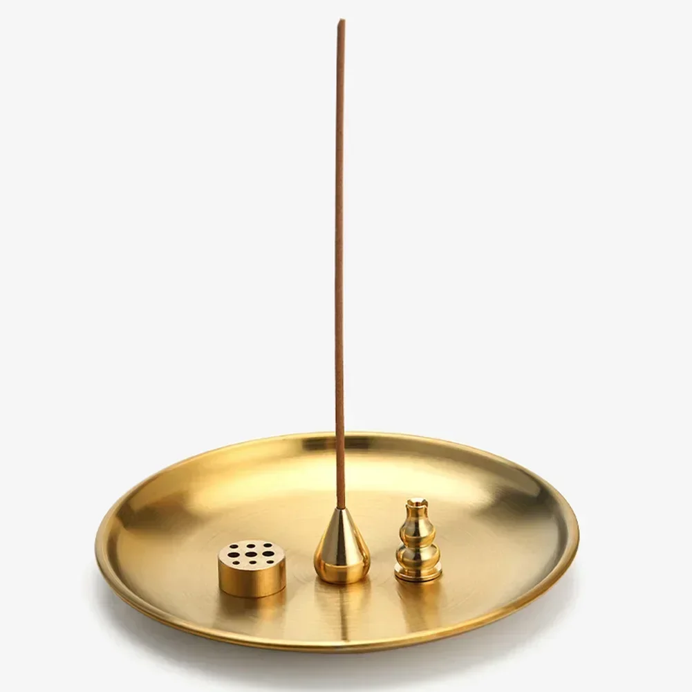 Home Fragrance Incense Sticks - 3-in-1 runder Räuchergefäß, 9-Loch-Räucherstäbchenhalter, Räucherstäbchen-Plattenablage, Palo