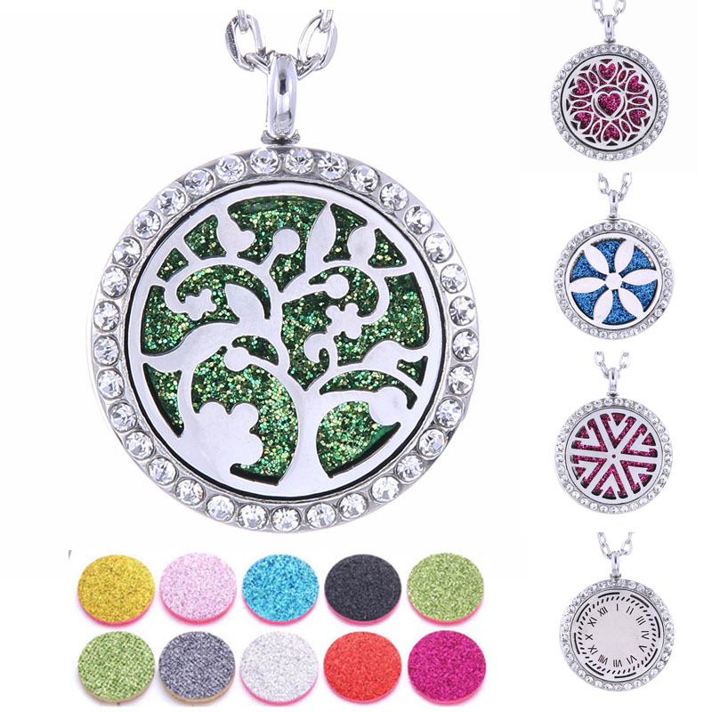 Diffuser Necklace Locket - Neue Lebensbaum-Aromatherapie-Halskette aus Edelstahl mit offenem