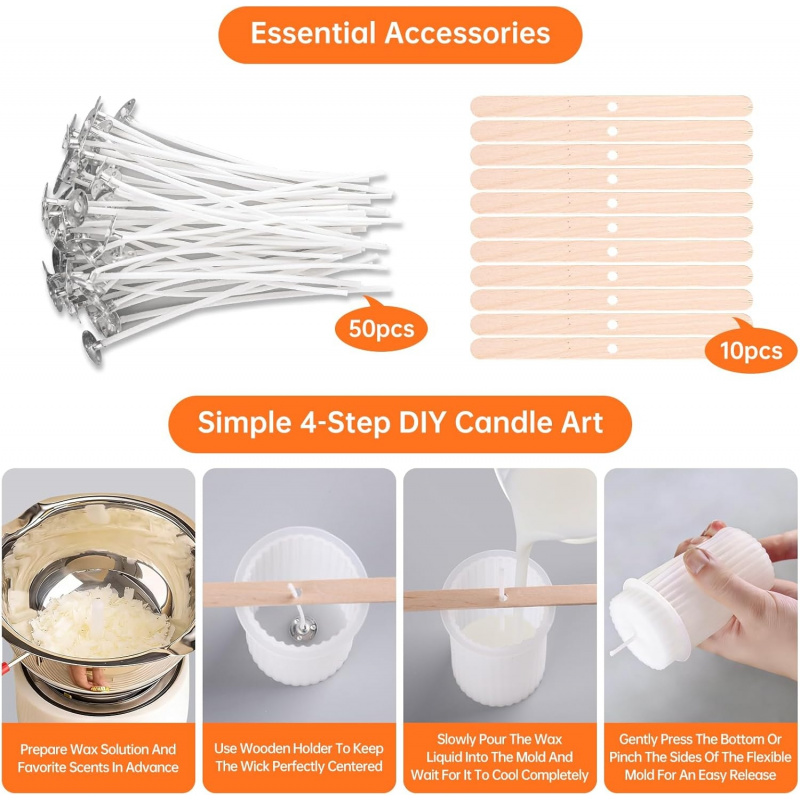 8-teiliges Silikon-Kerzenforme – Wooden Wick Candle Bewertung und Preis